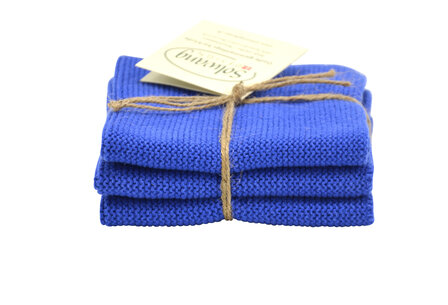 Cobalt blue, set of 3 dishcloths