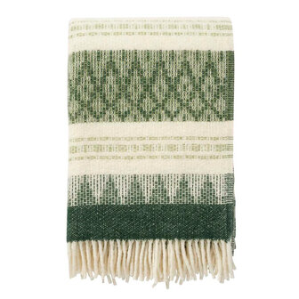 Freja forest green (groen), wollen plaid