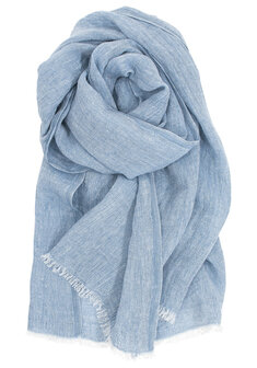 Halaus rainy blue, slim linen scarf