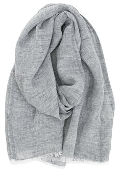 Lempi grey, wide linen scarf