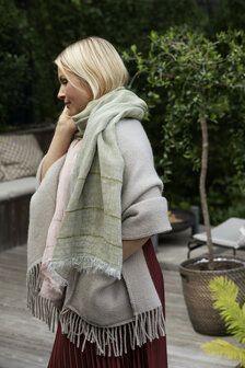 Tsavo olive-rose, linen scarf