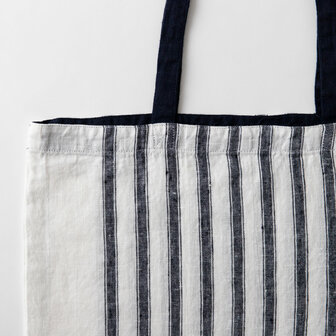 Halage, dark blue, linen tote bag