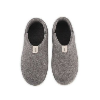 Lisa Light grey, wollen pantoffel 