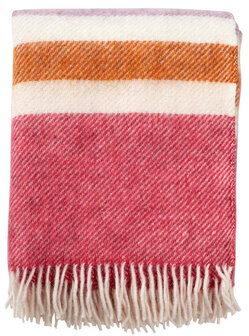 Gotland stripe cerise, wollen plaid