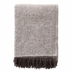 Wave naturel bruin, wollen plaid