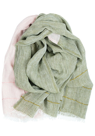 Tsavo olive-rose, linen scarf