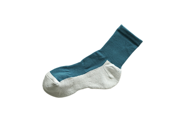 Cotton socks with cotton-cashmere pile lake blue