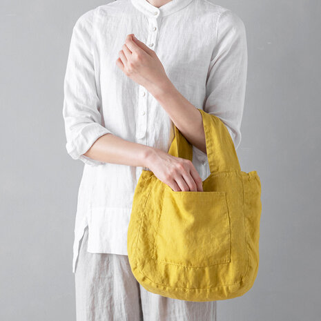 Pontoise yellow, linen bag