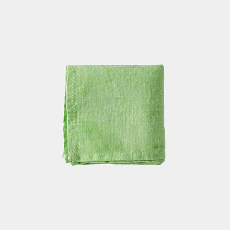 Apple green, linen handkerchief