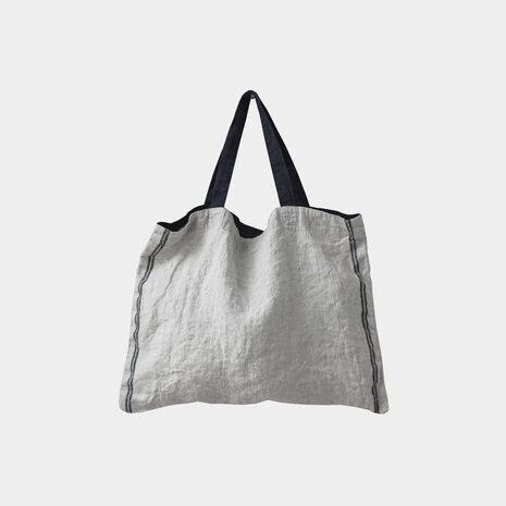 Duo natural, linen tote bag