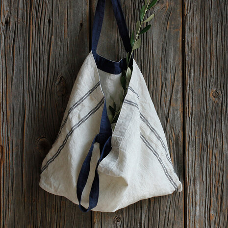 Duo natural, linen tote bag