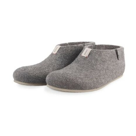 Lisa Light grey, wollen pantoffel 